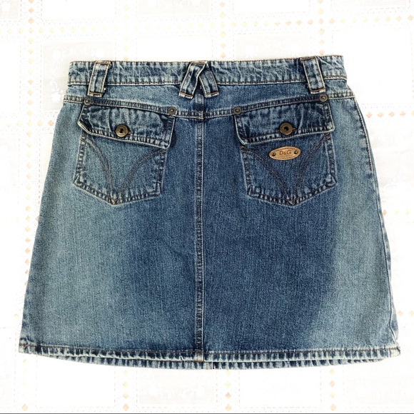 D&G DOLCE & GABBANA jean mini skirt 30 denim b1205 - Picture 6 of 8